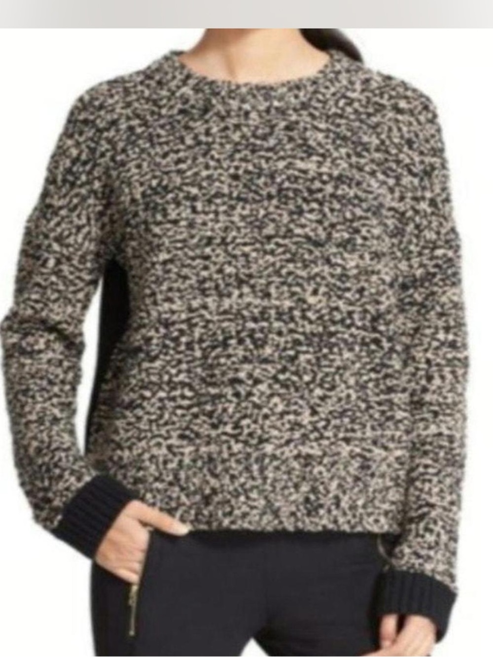 Rag & Bone - Speckled color block wool oversized sweater. Size Medium,